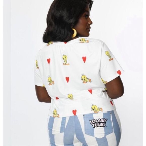 Looney Tunes x Unique Vintage Boxy Fringe Tweety Bird Tshirt Plus Size 1X Nwt - Picture 6 of 6
